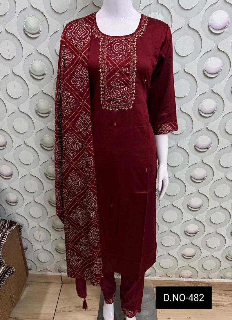 Pc 482 Gajji Casual Wear Kurti Bottom With Dupatta Collection